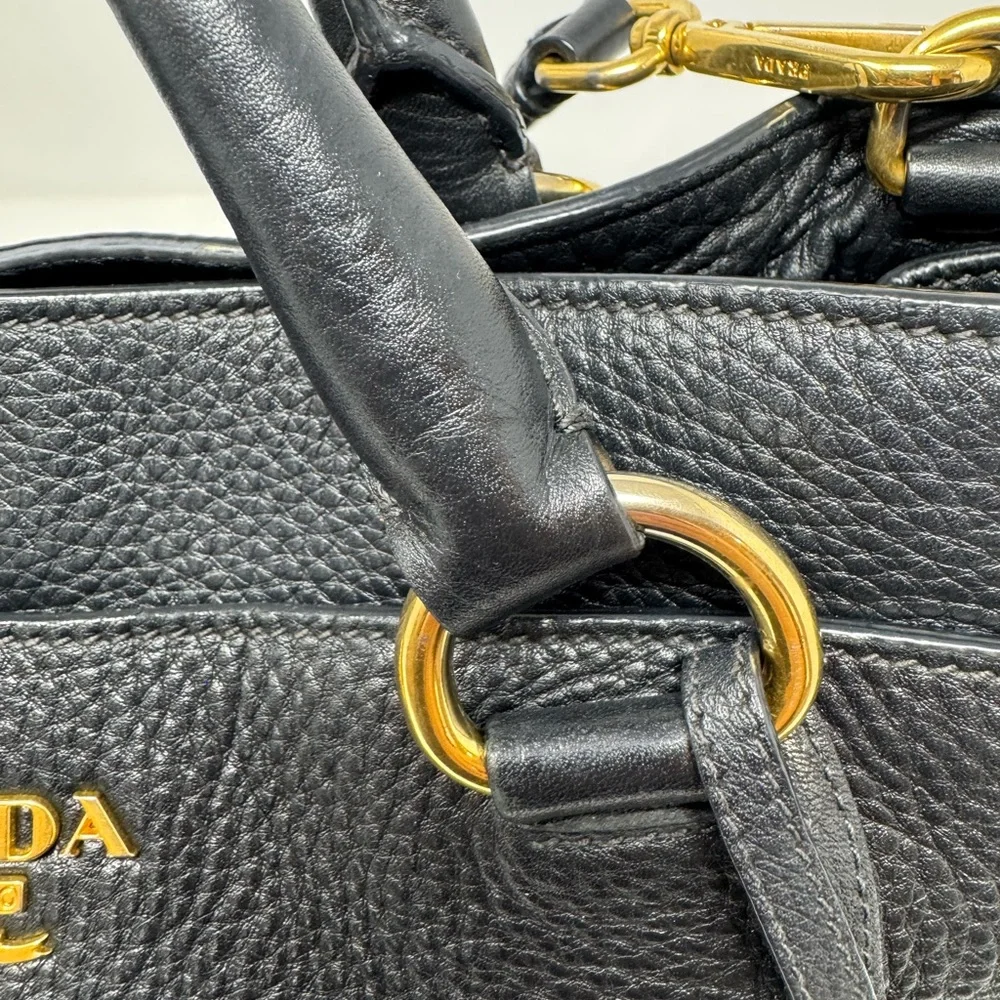 💯Authentic Preloved PRADA Vitello Daino Leather Top Handle Bag - Picture 6 of 10